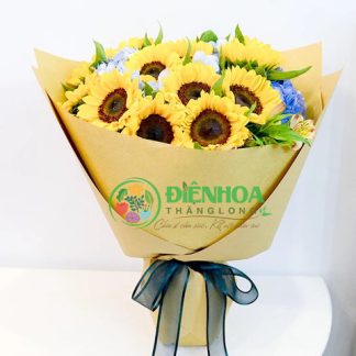 Bó hoa hướng dương bó tròn