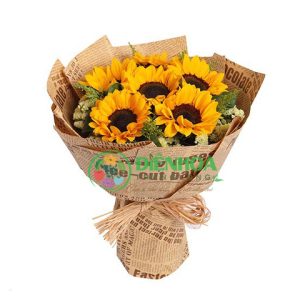 Bó hoa hướng dương đơn giản