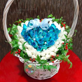 Lẵng hoa hồng xanh đẹp nhất