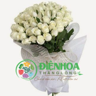 Bó hoa hồng trắng