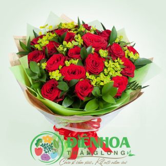 Bó hoa tình yêu hồng đỏ và sao biển