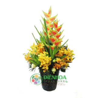 Hoa văn phòng bình hoa tươi ngày mới