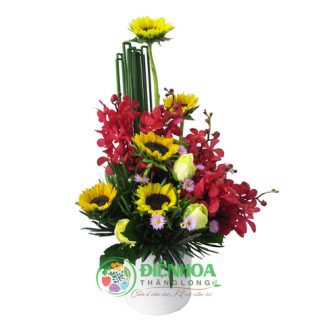 Bình hoa văn phòng sớm mai