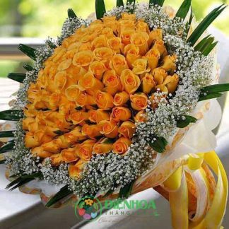 Bó 99 bông hồng vàng
