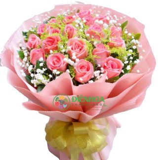 Bó hoa hồng phấn đẹp nhất