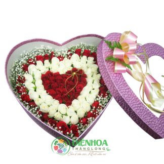 Hoa hộp trái tim cho em