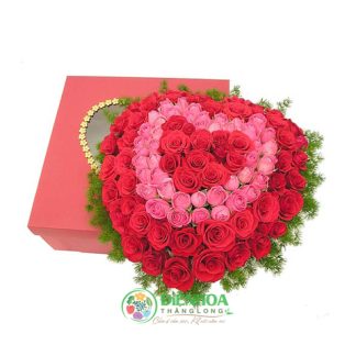Hộp hoa trái tim tặng vợ