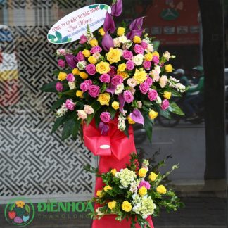 Kệ hoa chúc mừng 2 tầng đẹp