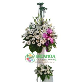 Lẵng hoa chia buồn 2 tầng