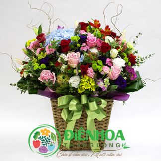 Lẵng hoa tươi chúc mừng