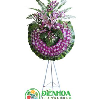 Vòng hoa chia buồn lan tím